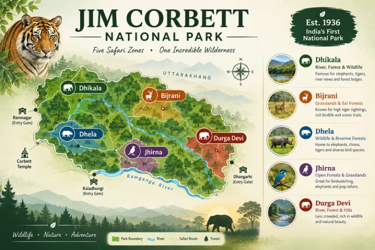 Jim Corbett National Park Five Safari Zones