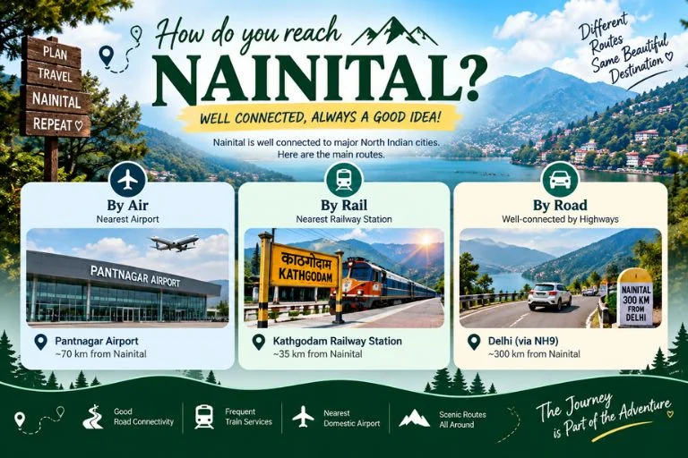reaching nainital tourist places